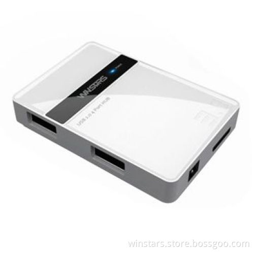 4-port USB 3.0 HUB, USB Cable Tucks Away when Not in Use